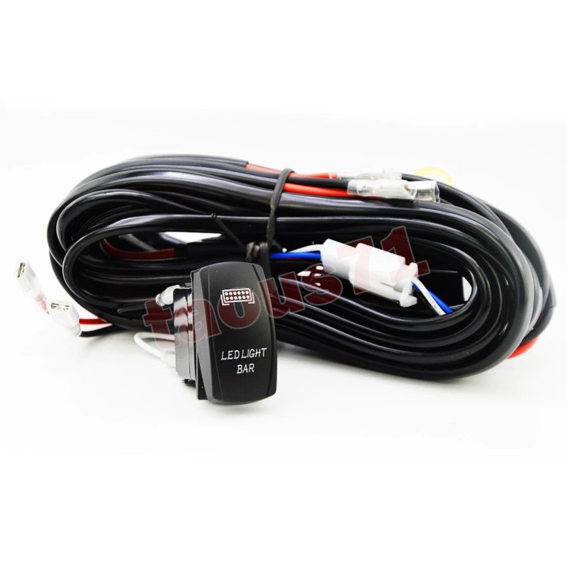 TAOUS 2 LEAD Wiring Harness "LED LIGHT BAR" Rocker Switch