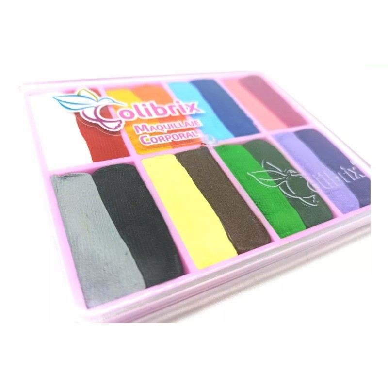 Colibrix Maquillaje Paletita Duos Base De Agua Arcoiris