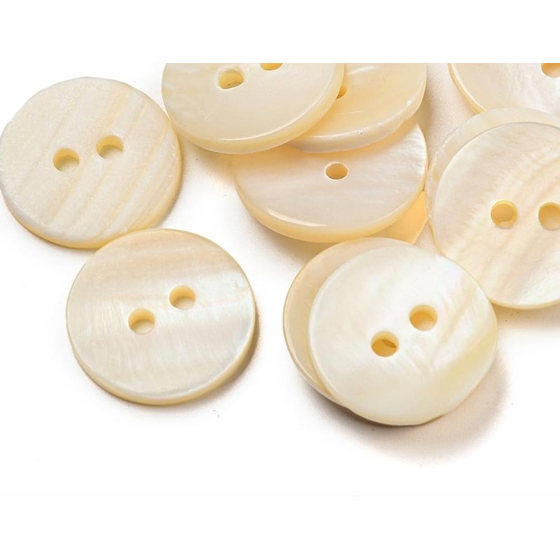 10 Elegant Shell Buttons 18 mm (1.8 cm) Shell Colour