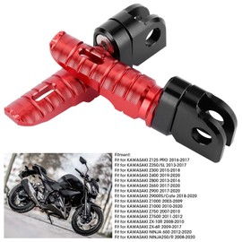 Yctze 1 Pair of Motorcycle Footpegs,Front Foot Pegs Aluminum Alloy Motorbike Pedals for Ninja Z125 PRO Z250/SL Z400 Z900 (red)