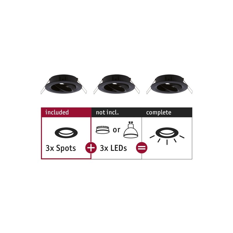 Paulmann Choose Spot 92487 Recessed Ceiling Spotlight 3 x 10