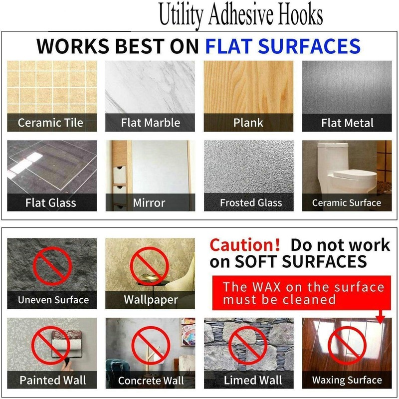 Jwxstore 24 Pack Heavy Duty Self Adhesive Hooks - 33lb