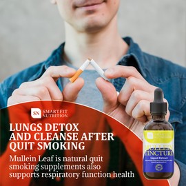 SN SMARTFIT NUTRITION Mullein Leaf Extract - Mullein Drops - Lung Cleanse - Supplement for Respiratory System Support & Healthy Mucous Membranes - Verbascum Densiflorum - 2 oz