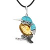 Artisana-Schmuck Amber Pendant with Goat Leather Strap, Kingfisher Pendant with
