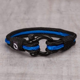 Pulsera de aplicación de la ley, fina línea azul, regalo para oficial de policía, 22,86cm