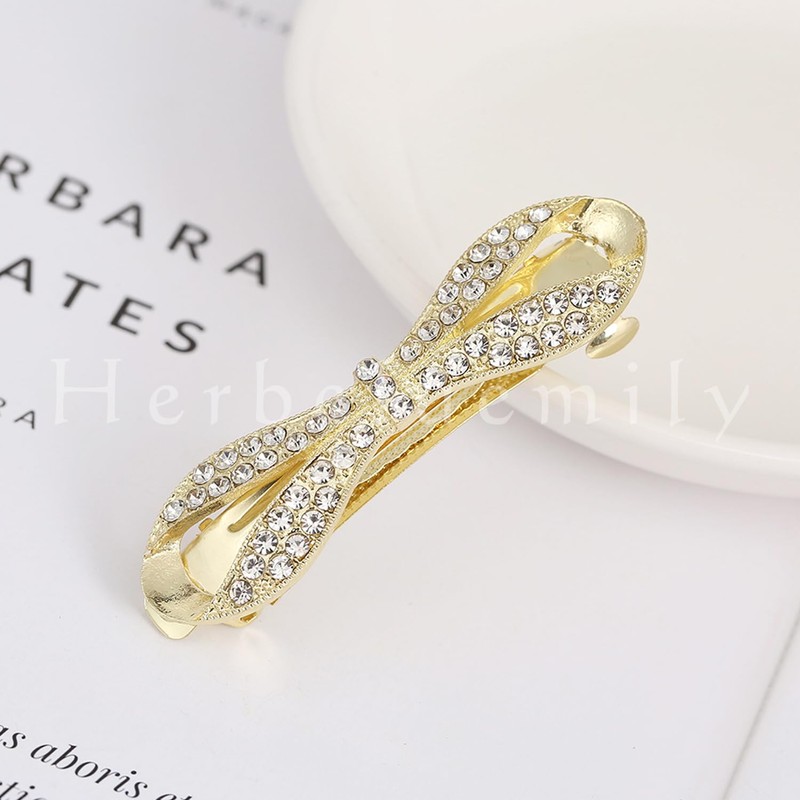 Herbeluemily Barrette, Secure, Small, Bijou Ribbon, Hair Clip, Stylish, Adult,