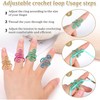 10 Crochet Hooks, Adjustable Crochet Guide Rings for Finger Knitting,