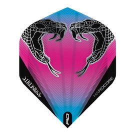 Hardcore Peter Wright Snake Black Transparent Dart Flights - 3 Sets per Pack (9 Flights in Total) & Red Dragon Checkout Card