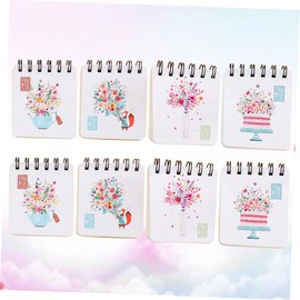 Operitacx 8pcs Escritorios Portable Notepad Floral Notebook Mini Ruled Lined Journal Spiral Notebook Cuadernos Note Pads Memo Note Book Notebook Hardcover Memo Pad Student Cartoon Magazine