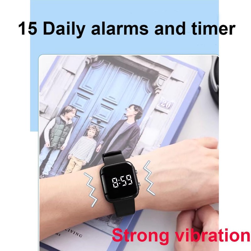 e-vibra Vibrating Alarm Watch, Potty Training Wristband Rechargeable Pill Reminder