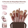 Brochas de Maquillaje Profesional 13 Piezas, Cepillo de cerdas sintéticas