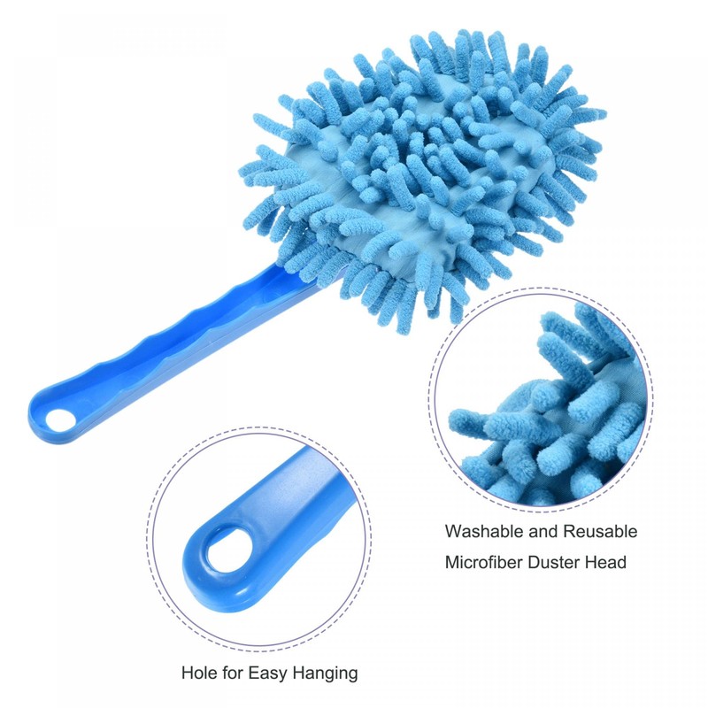 sourcing map Microfibre Chenille Washable Duster Cleaning Tool Duster Blue
