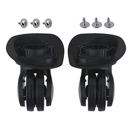 RDEXP Black 1.92inch Wheel Dia Left & Right Luggage Wheels with 6 Screws for Travel Case Replacement Set of 2