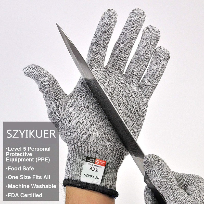 SZYIKUER Cut Resistant Gloves Food Grade Level 5 Hand Protection,Kitchen