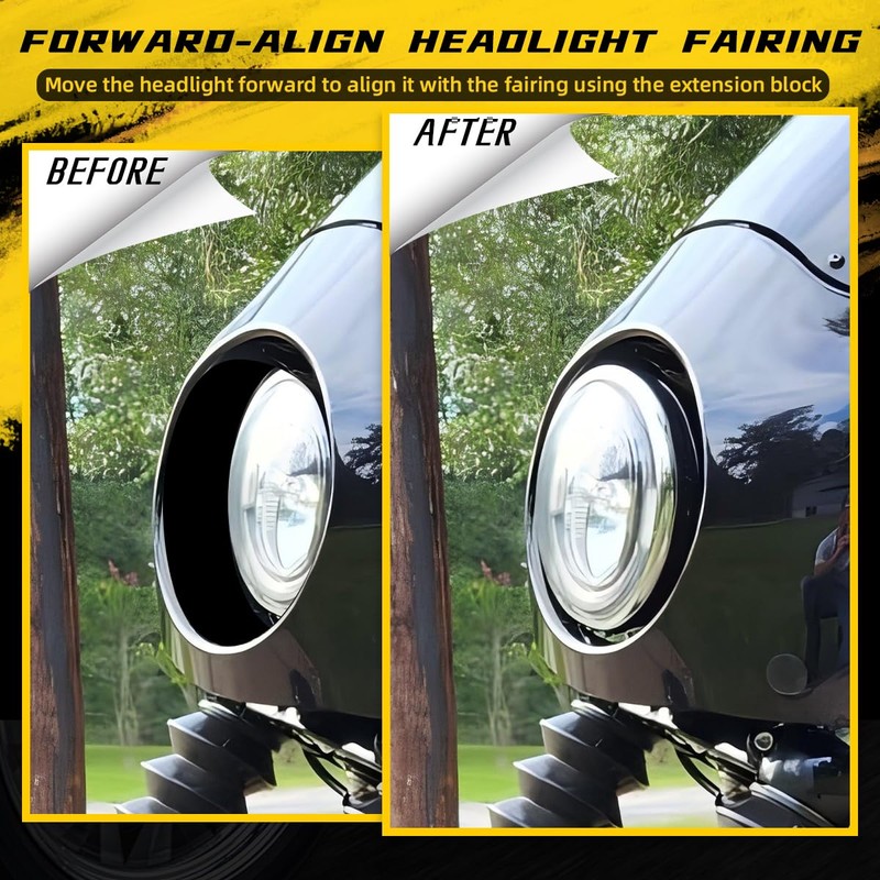 VINTGMT Headlight Extension Block for Harley 2018 2019 2020 2021