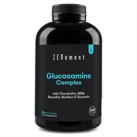 Glucosamine Complex, with Chondroitin, MSM, Boswellia, Bamboo & Quercetin, 365 Capsules | for The Joints | Non-GMO, GMP, Additive-Free, Gluten-Free | Zenement