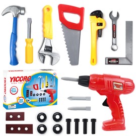 PRETEND PLAY TOY – 20 PCS Toddler Tool Set with Toy Drill, Pretend Play Kids Toys, Toy Tools for Kids Ages 3,4,5,6,7,8 Years Old, Boy Toys
