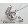 Custom Graduate Circle Crystal Edge Floating Charm Locket Necklace, Stainless