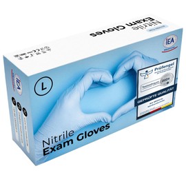 IEA Medical Nitrile Gloves, L, Blue, Pack of 100, Disposable Gloves, Tear-Resistant, Examination Gloves, Latex-Free Gloves, Disposable Gloves