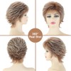 TISHINING Pelucas Cortas De Corte Pixie Rubio Mixto Para Mujeres
