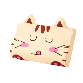 champracer Schlummerkids Original Cushion, Children's Pillow for Better and Healthier, Calmly Ergonomic, Kawaii Animals Cushion, Breathable and Skin-Friendly (with Pillowcase) (Cat, 45 x 27 x 6 cm)