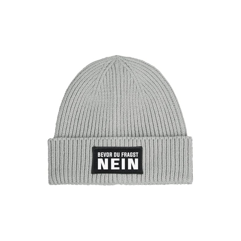 MoonWorks® Men's Beanie with Patch Knitted Hat with Saying "Bevor