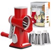Cheese Grater Cheese Shredder with 3 Interchangeable Blades, Rotary Cheese