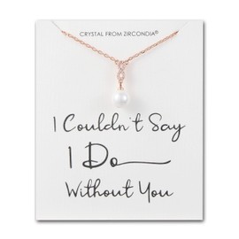 Philip Jones Rose Gold Plated I Couldn't Say I Do Without You Infinity Pearl Drop Necklace with Zircondia® Crystals