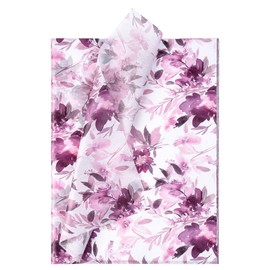 WRAPAHOLIC Floral Tissue Paper - 60 Sheets 14 x 20 Inch Purple Flower Tissue Paper Bulk for Wedding Birthday Baby Showers Art Craft Tea Party Favor Decoration