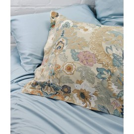 Eikei Damask Medallion Duvet Cover, Luxury Paisley Print Bedding Set, 400 Thread Count Egyptian Cotton (Majorca, King)