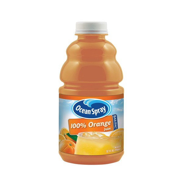 Ocean Spray 100% Orange Juice Mixer Bottle, 32 Fl Oz (Pack of 12)