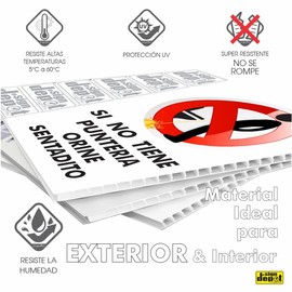 Aragonmx Letrero Baño "Si No Tiene Puntería Orine Sentadito" – Señal 20x30 cm – Evita Suciedad en Taza, Mingitorio o Piso – Resistente e Ideal para Hogares y Negocios