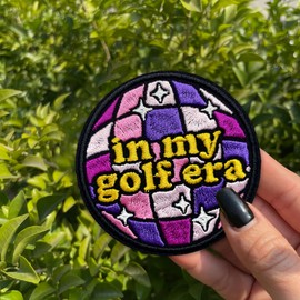 in My Golf Era Patch 3 Inches Funny Golf Ball, Sports Girlie, Golf Club Humor Iron On/Sew On Embroidery Fabric Applique Patches for Trucker Hats Clothes Backpack DIY Accessories Friends Mom Gifts