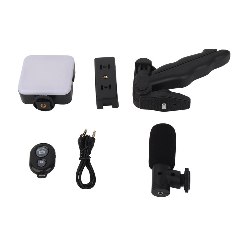 LED Video Fill Light Microphone Tripod Kit for Phone Camera