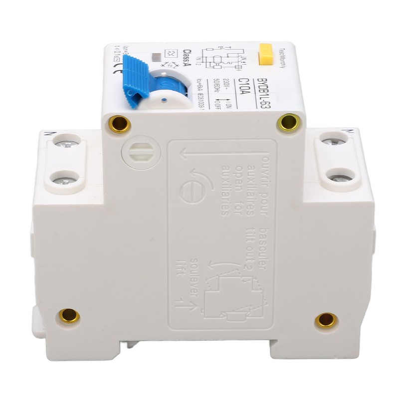Circuit Breaker 1P+N Leakage Protection Switch 10A 230V AC DIN