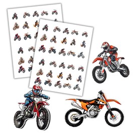 60 dirt bike temporary tattoos for kids, Motorcycle birthday party favors decorations and supplies