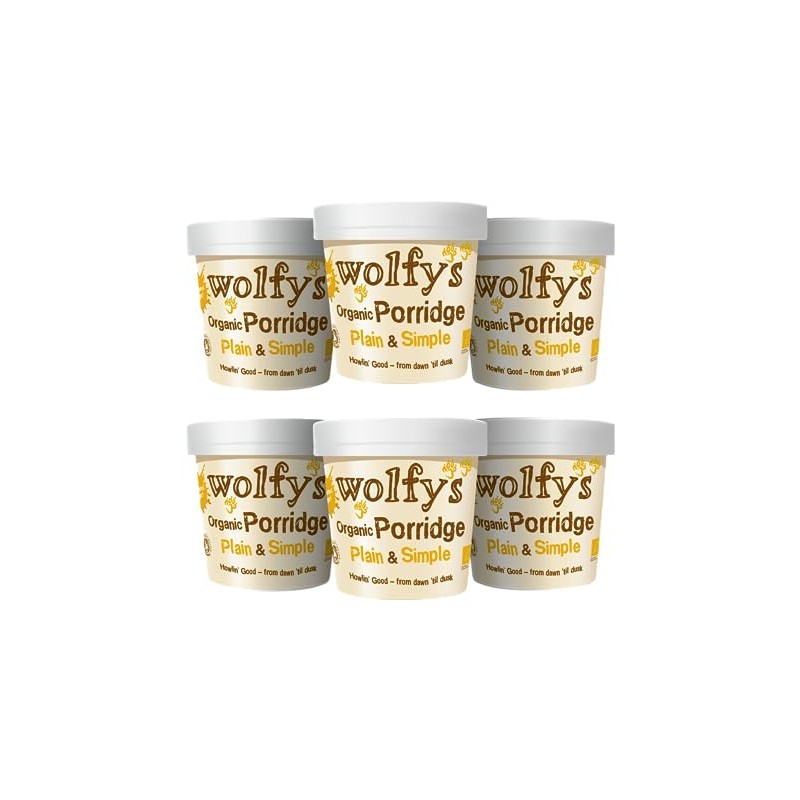 Wolfys Wolfy's Organic Plain & Simple Porridge Pot (60g) (Packof