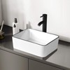 KSWIN Ceramic Rectangular Bathroom Vessel Sink, 16'' x 12'' Above
