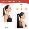 JJstar 70cm Straight Ponytail Extension, Clip-in Wrap Around Synthetic Hairpiece