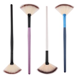 SAVITA 4Pcs Fan Brushes Fan Mask Brush Soft Facial Brushes Tools Facial Mask Applicator Brush Face Mask Brushes Makeup Brushes for Peel, Sleeping Mask, Mud Mask Makeup(Multi Colors)