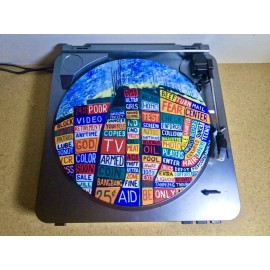 On The Fly Records Custom Vinyl Record Player 12” Slipmat DJ Pad “Radiohead - Hail To The Thief”