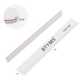BTYMS 30 Pcs 100/180 Grit Nail Files and Buffers Professional Double Sided Emery Boards Manicure Tool for Acrylic Nails