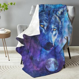 dhakalrlde for Wolf Blanket - Ultra Soft Plush Flannel Throw Blanket, Lightweight&Warm, Fuzzy for Couch, Bedroom, Travel, Outdoor, Cozy & Comfy for All 50in×60in
