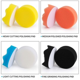 Kshineni 80 mm Polishing Sponges Pads, 22-Piece Sponge Pad Polishing Sponge Car Polishing Pad Set for Orbital Polishing Machine Grinding Machine Polishing Pad for Polishing, Grinding, Waxing