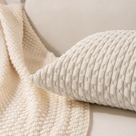 Ci & Ci Set of 4 Boho Decorative Cushion Covers, 40 x 40 cm, Aqua Rust Mustard Cushion, Sofa Cushion, Decorative Cushion, Fluffy Cushion Covers for Sofa, Couch