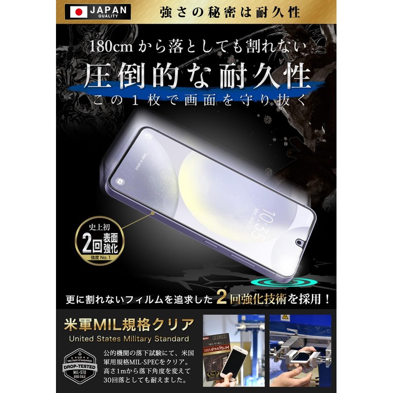 OVER's ガラスザムライ Galaxy S24 S25 用 ガラスフィルム ブルーライトカット SC-51E 用