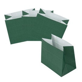 Restaurantware-Bag Tek 4.3 x 2.5 x 3.8 Inch Paper Bags For Snacks, 100 Large Paper Bag For Foods - Disposable, Sustainable, Paper Forest Green Snack Bags, Microwavable, Freezable