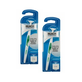 REACH Ultraclean Access Flosser + 8 Refill Dental Flosser Heads, Oral Care and Hygiene (Pack of 2)