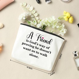 NBIAN 2 PCS Friendship Gifts for Women Friend Gifts for Women Gifts for Best Friend Bestie Gifts for Her Sister Female Graduation Christmas Birthday Cosmetic Bag Travel Toiletry Bag