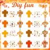 HOWAF 24 Sets Fall Cross Crafts, Religious Autumn Stickers Make